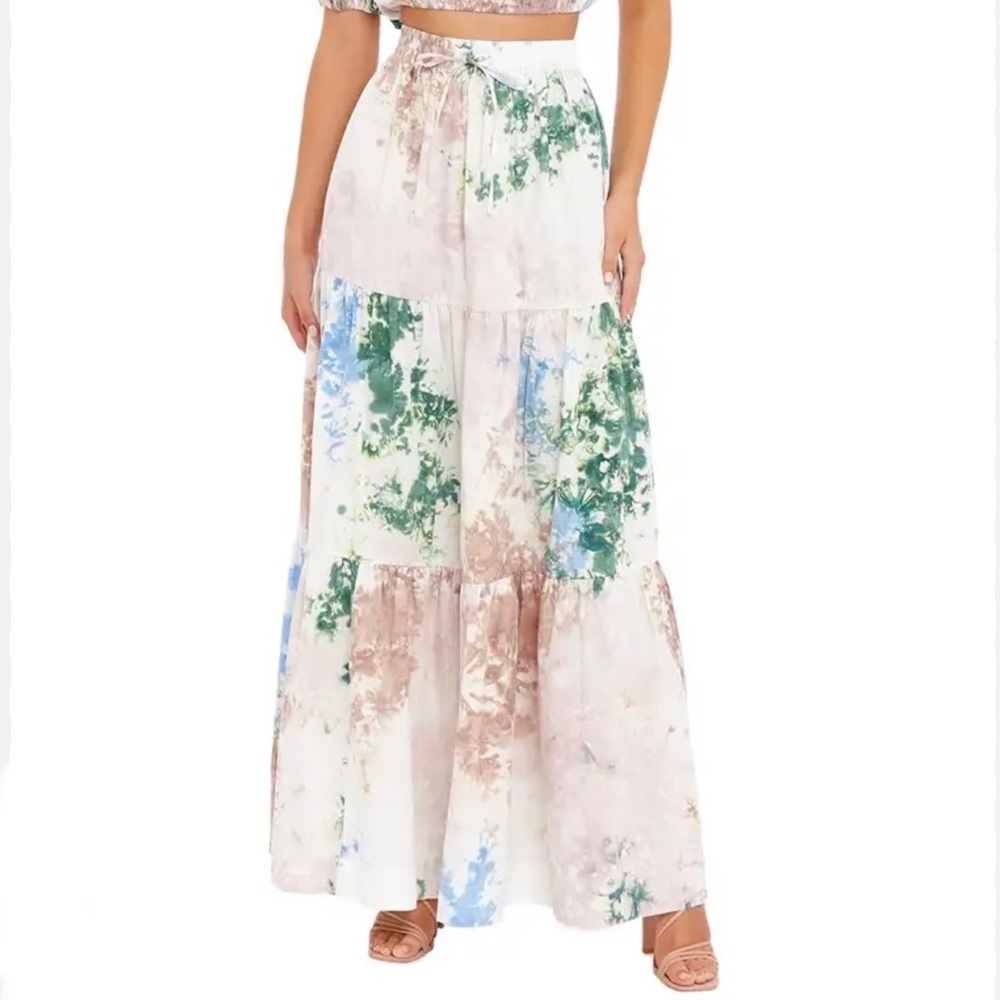 SWF Anthropologie Skyline Tiered Tie Dye Maxi Skirt M